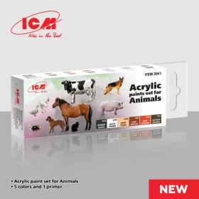 ICM - ICM Animals - acrylic paint set 6 bottles 12 ml