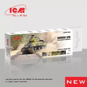   ICM - Acrylic Paint Set for WWII US Armored vehicles 6 x12 ml