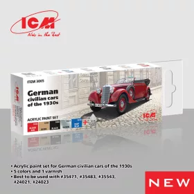   ICM - Acrylic Paint Set for German civilian cars of the 1930s 6 x12 ml
