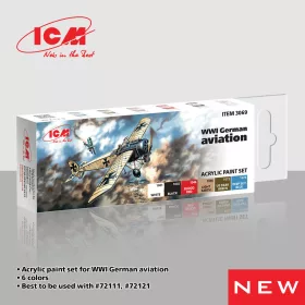 ICM - Acrylic Paint Set for WWI German aviations 6 x12 ml