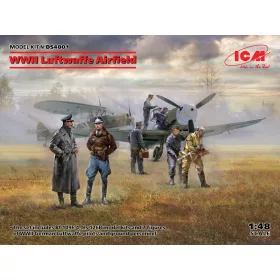   ICM - WWII Luftwaffe Airfield (Messerschmitt Bf 109F-4  Hs 126 B-1  German Luftwaffe Pilots and Ground Personnel (7 figures))