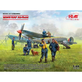   ICM - WWII RAF Airfield (Spitfire Mk.IX  Spitfire Mk.VII  RAF Pilots and Ground Personnel 7 figures)