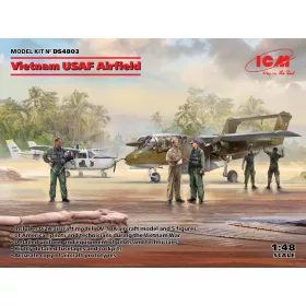   ICM - Vietnam USAF Airfield (Cessna O-2A  OV-10  Bronco  US Pilots   Ground Personnel (Vietnam War) (5 figures))