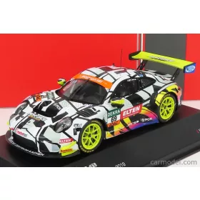   Ixo-Models - Porsche 911 991-2 Gt3 R Team Iron Force N 69 Adac Gt Masters Nurburgring 2019 L.Luhr - M.Holzer White Yellow Purple