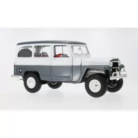   Lucky Diecast - Jeep Willys Station Wagon Box Van grau/beige 1955 1:18