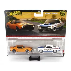   Mattel Hot Wheels - AMC SET 2X JAVELIN COUPE + REBEL MACHINE RACING 1971 ORANGE MET WHITE