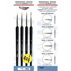   Mirage Hobby - MIRAGE BRUSH SET of Standard of 4 brushes in sizes:00  0  1  2 (hair:synthetic