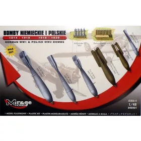 Mirage Hobby - German WWI   Polish WWII Bombs Max Set