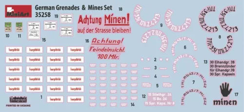 Miniart - German Grenades   Mines Set