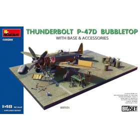   Minart - Thunderbolt P-47D Bubbletop  w/Base   Accessories. Big Set