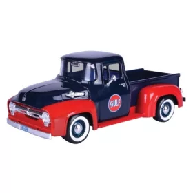   Motor-Max - Ford F-100 Pick Up, dunkelblau/rot, 1956, Gulf, 1:24