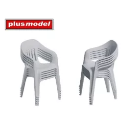Plus model - Stacked plastic chairs