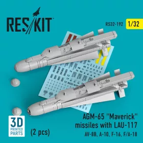   Reskit - AGM-65 Maverick missiles with LAU-117 (2 pcs) (AV-8B A-10 F-16 F/A-18) (3D Printed)