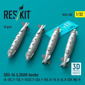   Reskit - GBU-54 (LJDAM) bombs (4 pcs) (A-10C F-15E F-16C/D F-22A F-35A B-1B B-2A B-52H MQ-9) (3D Printed)