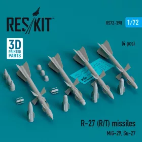   Reskit - R-27 (R/T) missiles (4 pcs) (MiG-29 Su-27) (3D Printed)
