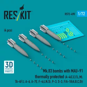   Reskit - Mk.83 bombs with MAU-91 thermally protected (4 pcs) (A-4E, A-4F, B-52G/H) (3D printed)