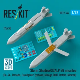   Reskit - Storm Shadow/SCALP EG missiles (2 pcs) (Su-24 Tornado Eurofighter Typhoon Mirage 2000 Rafale Nimrod) (3D Printed)