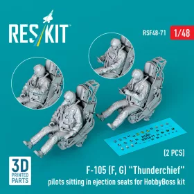   Reskit - F-105 (F, G) Thunderchief pilots sitting in ejection seats for HobbyBoss kit (2 pcs) (3D Printed)