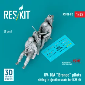   Reskit - OV-10A Bronco pilots sitting in ejection seats for ICM kit (2 pcs) (3D Printed)