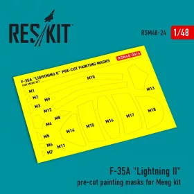   Reskit - F-35A Lightning II pre-cut painting masks for Meng kit