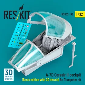   Reskit - A-7D Corsair II cockpit (Basic edition with 3D decals) for Trumpeter kit (3D Printed)