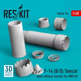   Reskit - F-14 (B,D) Tomcat open exhaust nozzles for GWH kit (3D Printed)