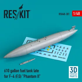   Reskit - 610 gallon fuel tank late F-4 (F,G) Phantom II (3D Printed)
