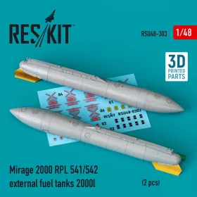   Reskit - Mirage 2000 RPL 541/542 external fuel tanks 2000lt (2 pcs) (3D Printed)