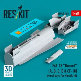   Reskit - F/A-18 Hornet (A, B, C, D & CF-18) wheel bays for Kinetic kit (3D printed)