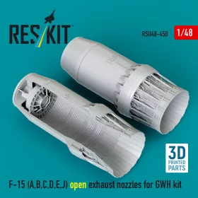   Reskit - F-15 Eagle/Strike Eagle (A,B,C,D,E early,J) F100-PW-220 open exhaust nozzles for GWH kit (3D Printed)