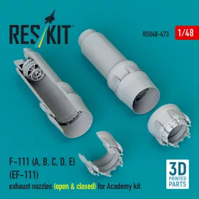   Reskit - F-111 (A B C D E) (EF-111) exhaust nozzles (open & closed) for Academy kit (3D Printed)
