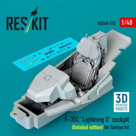   Reskit - F-35C Lightning II cockpit (Detailed edition) for Tamiya kit (3D Printed)