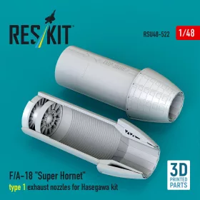   Reskit - F/A-18 Super Hornet type 1 exhaust nozzles for Hasegawa kit (3D Printed)