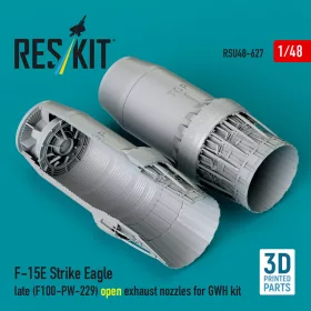   Reskit - F?15E Strike Eagle late (F100-PW-229) open exhaust nozzles for GWH kit (3D Printed)