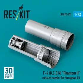   Reskit - F-4 (B, C, D, N) Phantom II exhaust nozzles for Hasegawa kit (3D Printed)