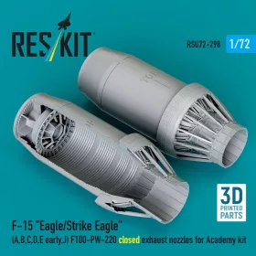   Reskit - F?15 Eagle/Strike Eagle (A B C D E early J) F100-PW-220 closed exhaust nozzles for Academy kit (3D Printed)