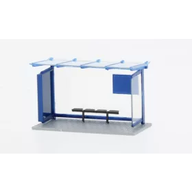 Rietze - Zubeh r Buswartehalle  blau  1:87