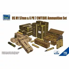   Riich Models - US M1 57mm 6PR 7cwt(BR)Ammunition Set(Mo (Model Kits x4)