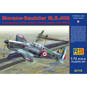   RS Models - Plastikov  model letadla 1/72 Morane Saulnier MS.406 France  4 decal v. for France