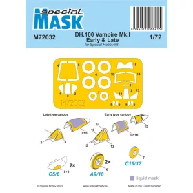 Special Hobby - DH.100 Vampire Mk.I Early   Late MASK