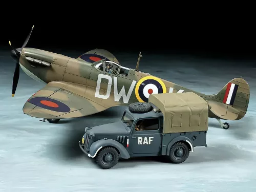 Tamiya - 1:48 Supermarine Spitfire Mk.I   Light Utility Car 10HP Tilly Set