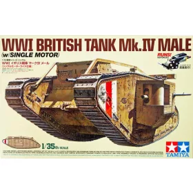   Tamiya - WWI British Tank Mk.IV Male - with Single Motor - 5 figures