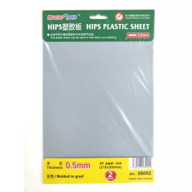   Trumpeter - 0.5 mm Hips Plastic Sheet A4 Size (210 mm x 300 mm 2 pcs)