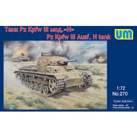 Unimodell - Pz.Kpfw Iii Ausf.H German Tank