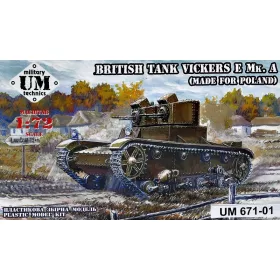   Unimodell - Vickers E Mk.A British Tank(Made F.Polan Plastic Tracks