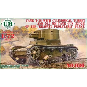   Unimodell - T-26 tank cylindrical turret and 76.2mm gun KT-28  plastic tracks