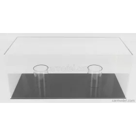   Vetrina Display Box - Vetrina Display Box For 2X 1/2 Helmet - Base Nera - Black Base - Lungh.Lenght Cm 44.0 X Largh.Width Cm 20.0 X Alt.Height Cm 18.3 (Altezza Interna Cm 17.4 ) - Helmets Not Included Plastic Display